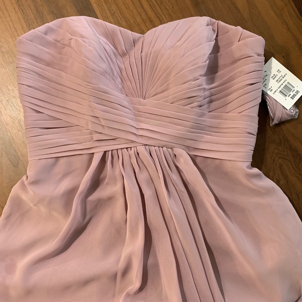 NEW David's Bridal Long Strapless Chiffon Dress